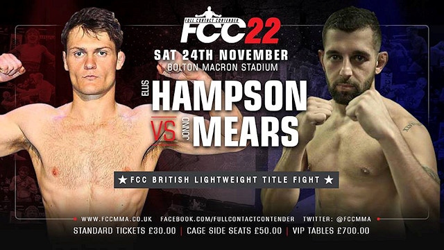 Mears will fight Hampson at Full Contact Contender 22