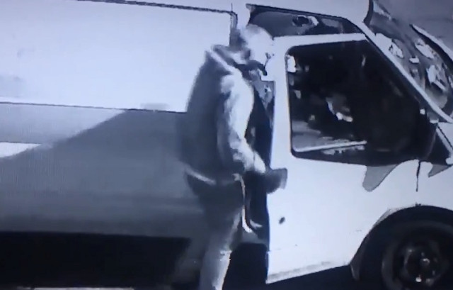 CCTV of the van being stolen