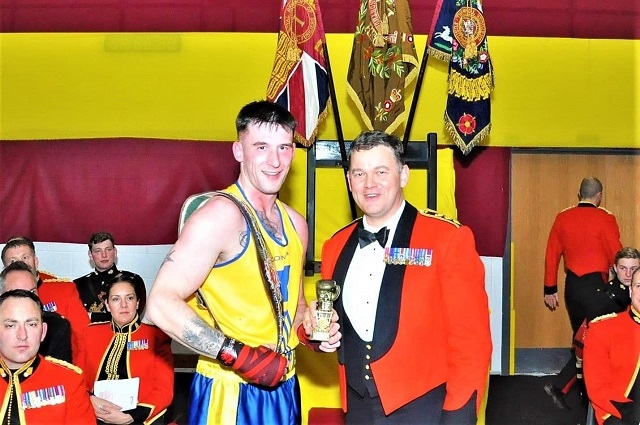 Lance Corporal Leigh Petrecz with Colonel John Matthews OBE