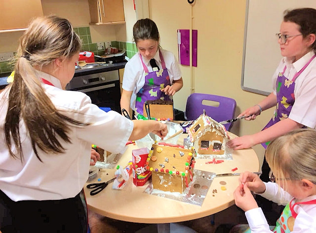 Gingerbread Houses made by Year 6 from St John with St Michael CE Primary School in Shawforth