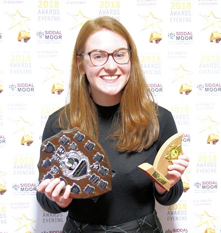 Siddal Moor 2017-18 Head Girl Abbie Evans Attainment Business Studies History and Paul Lowther Award achievement in drama