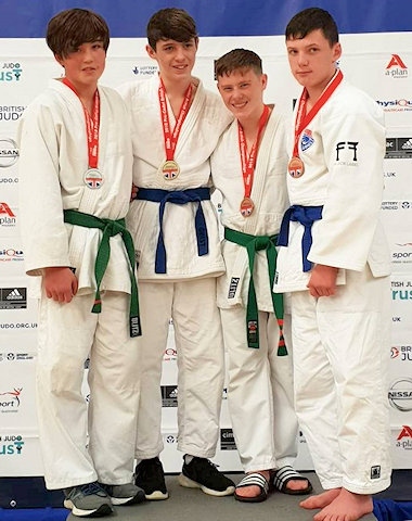 Jake Brearley, Rochdale Judo Club won Bronze in the British Championships (second from the right)