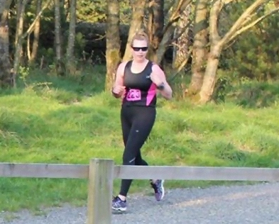 Bernadette Bower running at Cowm Reservoir