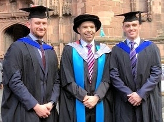 Nathan Mill, Professor Craig Twist, and Matt Daniels (also a physio at St Helen's)