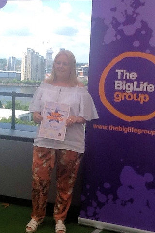 Councillor Sue Smith was presented with an award for her voluntary work with The Big Life group
