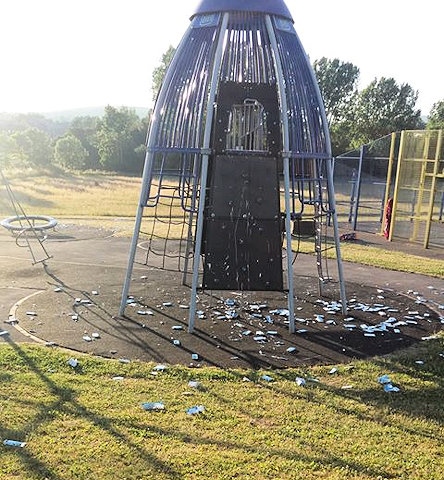 Hundreds of boxes of toothpaste strewn across Eafield Road play area