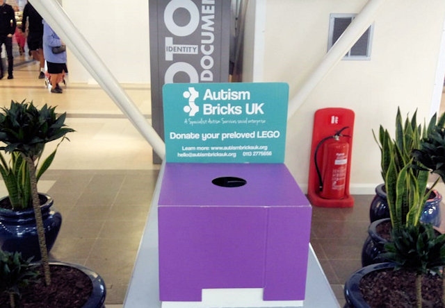 Middleton Shopping Centre is asking shoppers to bring their pre-loved LEGO bricks to the Centre and place them in the Autism Bricks UK collection box 