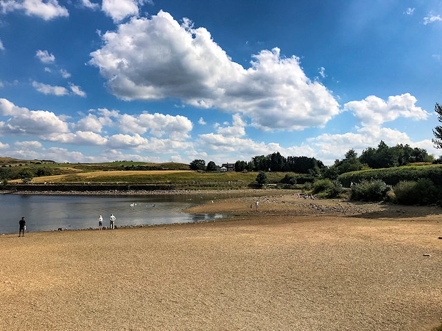 Hollingworth Lake looking dry during the drought in the summer of 2018, the second sunniest year on record