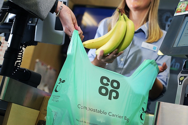 The Co-op will introduce compostable carrier bags to tackle plastic pollution
