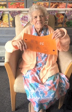 Edna celebrated her 103rd birthday at Ashbourne Nursing Home, Norden