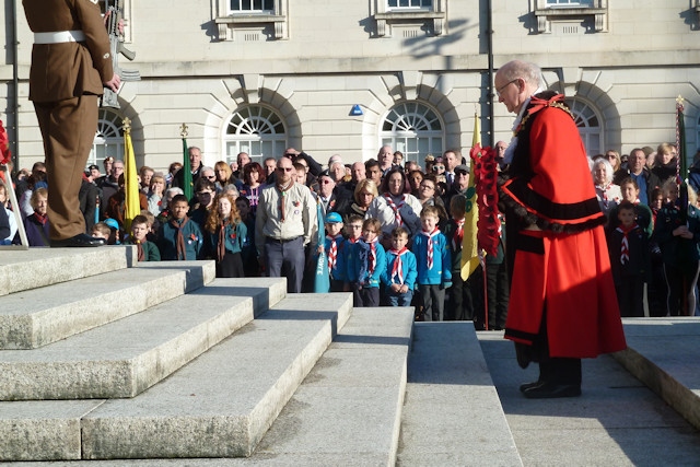 Mayor Billy Sheerin before laying a wreath on Remembrance Sunday
