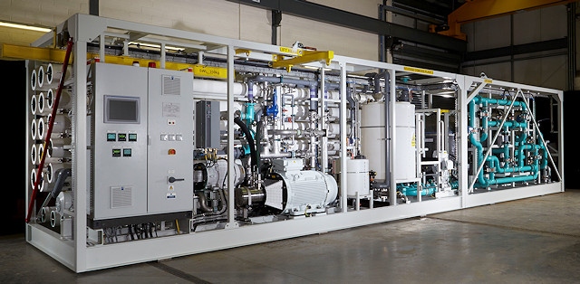 A typical cruise ship of reverse osmosis plant manufactured by Salt Separation Services