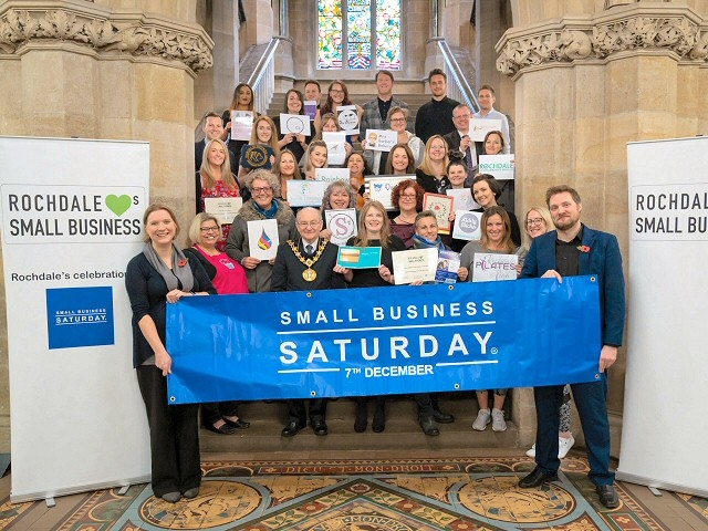 Mayor Billy Sheerin attended the Small Business Saturday Rochdale 30 Celebration