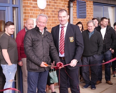 Rochdale Rugby Union Club new balcony opened by Kevin Philbin and Jonathan Rhodes, club Vice-Chairman
