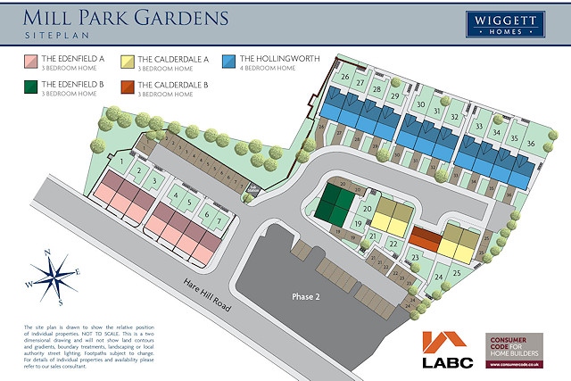 Site plan for Mill Park Gardens, Hare Hill Road, Littleborough