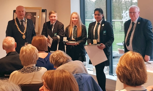 Students from Oulder Hill Community School at the Royal Society of St George, where they were awarded with medals and certificates for their outstanding work on remembrance