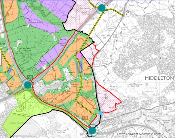 A map showing the Bury/Rochdale proposals.