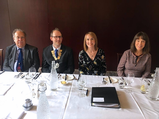 Zoe Clough pictured (right centre) with outgoing President Ben Leach (left centre), Roger Addington, Honorary Secretary and Louise Salisbury, Head of AST Hampsons Wills & Probate team and former Rochdale Law Association President (2011-2012)