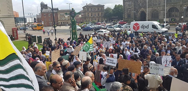 A demonstration calling for the freedom of Kashmir