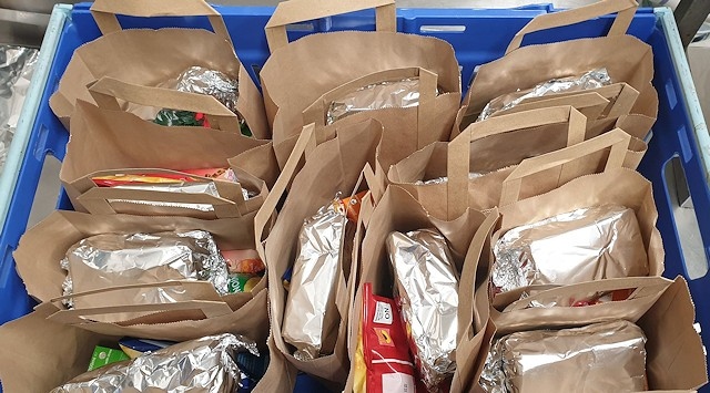 Some of the packed lunches made by Green Door and distributed in Wardle, Littleborough and Kirkholt