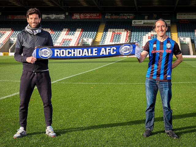Brian Barry-Murphy, Rochdale AFC Manager (left) with Richard Tang, Zen Founder and Chairman