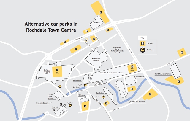 Hundreds of parking spaces will still be available across Rochdale town centre 