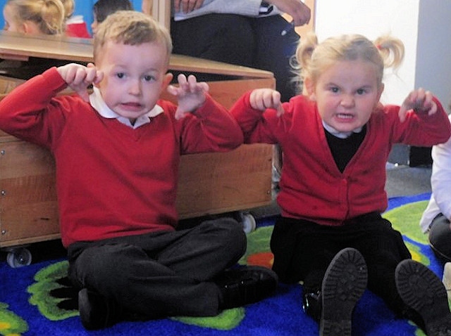 Castleton pupils put on scary faces and voices to tell their 'Reading in the Dark' stories