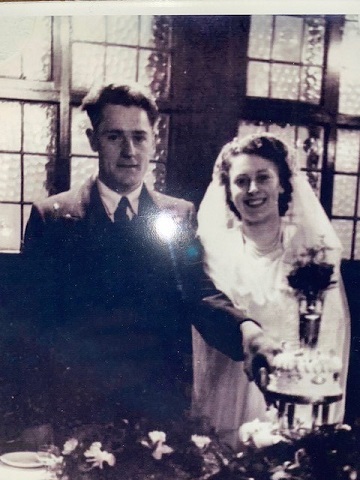 Ken and Joyce Taylor on their wedding day