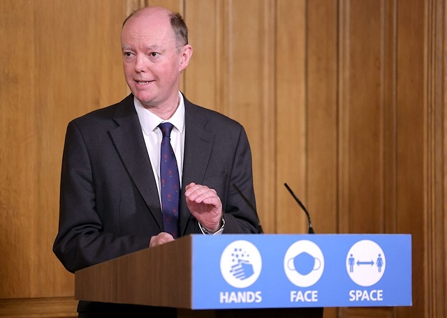 Chief Medical Officer for England, Professor Chris Whitty at the press briefing on 19 December