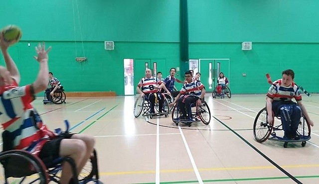 Rochdale Hornets Wheelchair Rugby League team at training