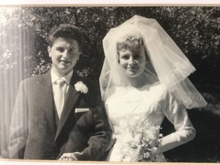 Geoff and Carol Whitehead on their wedding day in June 1960