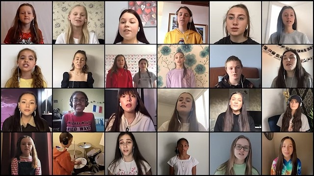 Screenshot from the Manchester Virtual Youth Choir recording of These Days
