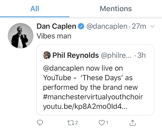 Dan Caplen, the original singer and co-writer on These Days, commented on the video on Twitter