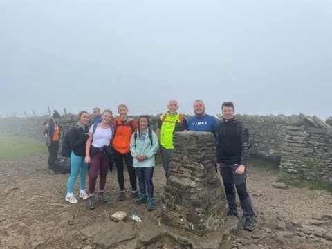 Staff at the summit of one of the Yorkshire Three Peaks