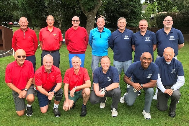 The competing teams at the Castle Hawk Ryder cup day. Academy 1 (USA) in red and Academy 2 (Europeans) in blue. Top row L-R: J.Rogers, T. Riordan, P. Jefford, S. Lavallee, M. Lobaz, P. Bell, P. Ashcroft
Bottom row L-R: J. Kubacki, J. Gee, P. Killoran P. Lobaz, S. Winters, H. Lees