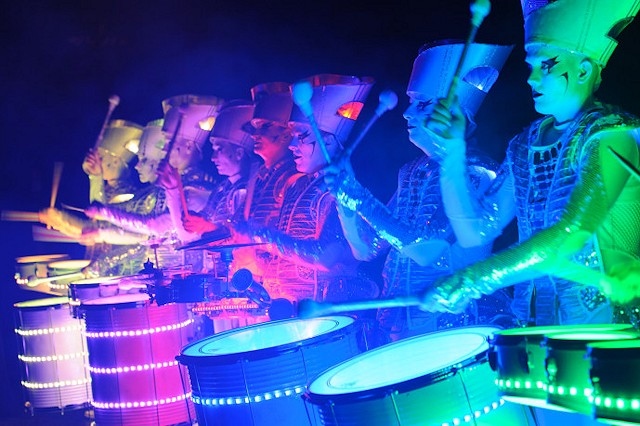 SPARK: – a mesmerising show combining high impact drumming with kaleidoscopic lighting and music