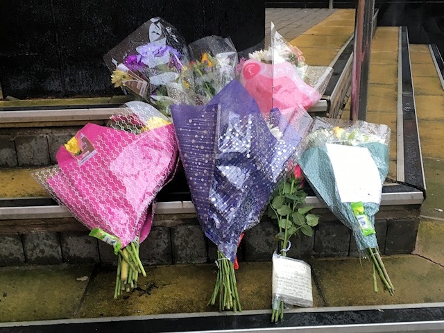 Flowers left on Yorkshire Street for Cameron McGowan