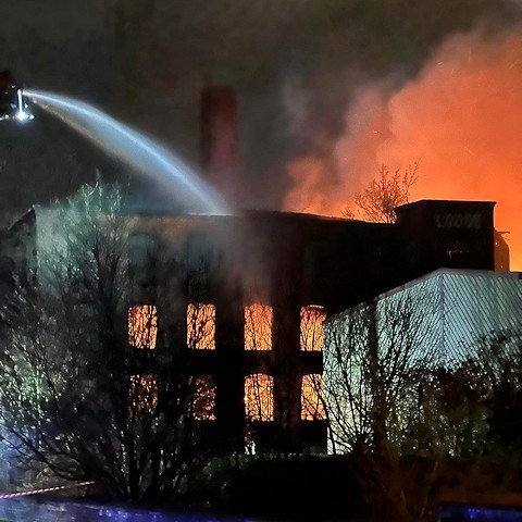 The fire at a mill in Middleton