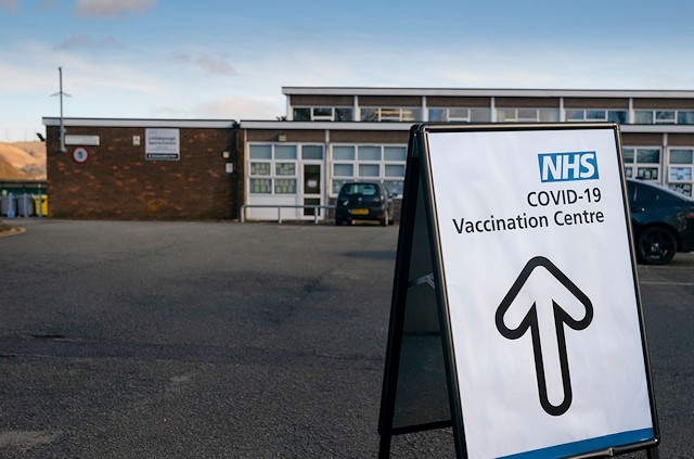 Vaccination centre at Littleborough Sports Centre