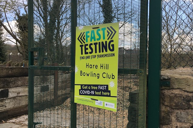 FAST Testing Centre at Hare Hill Bowling Club in Littleborough