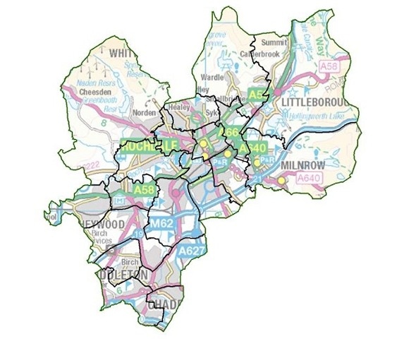 Rochdale political map - via the Local Government Boundary Commission for England