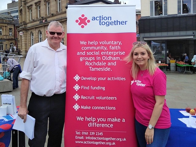 Phil Greenwood and Hayley Tomlinson from Action Together