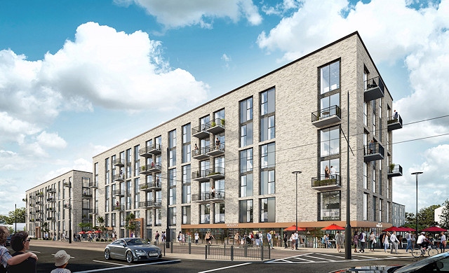 Artist's impression of the town houses that will be built at Central Retail Park