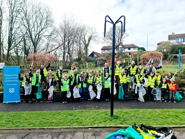 Volunteers tidying Norden for the Great British Spring Clean
