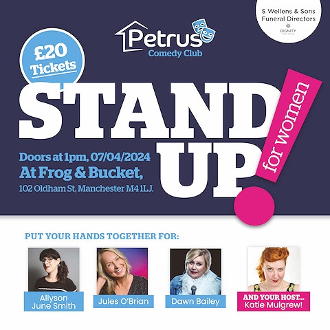 Petrus' stand up for women comedy fundraiser