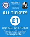 Watch Rochdale's League One fixture v Port Vale on 4 April for just £1