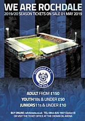 Rochdale AFC season tickets are now on sale - prices rise by £100 after Sunday 30 June