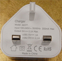 The results of the tests showed that four out of ten chargers failed to comply with safety standards (pictured: this charger was found not to comply)