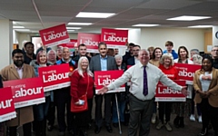 Rochdale council leader Councillor Neil Emmott pictured at Rochdale Labour Club as his party launches their local election campaign for 2024