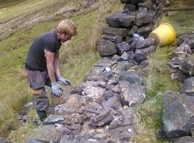 Anthony Burke won Dry Stone Walling competition at the 2015 Trawden Show in Clitheroe